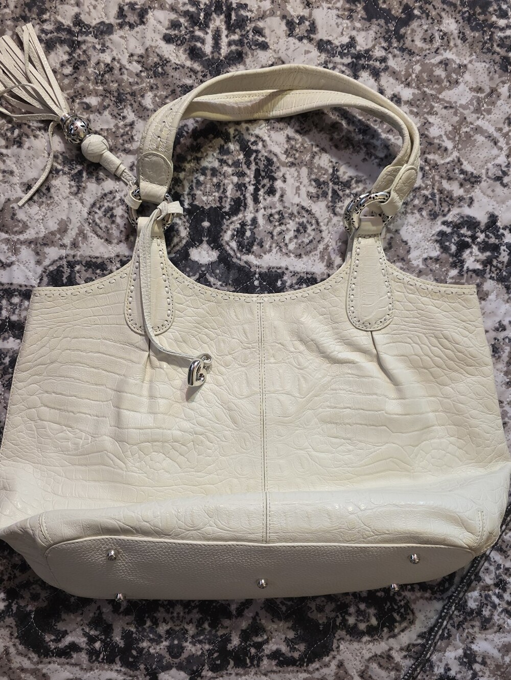 Brighton Cream Leather Tote